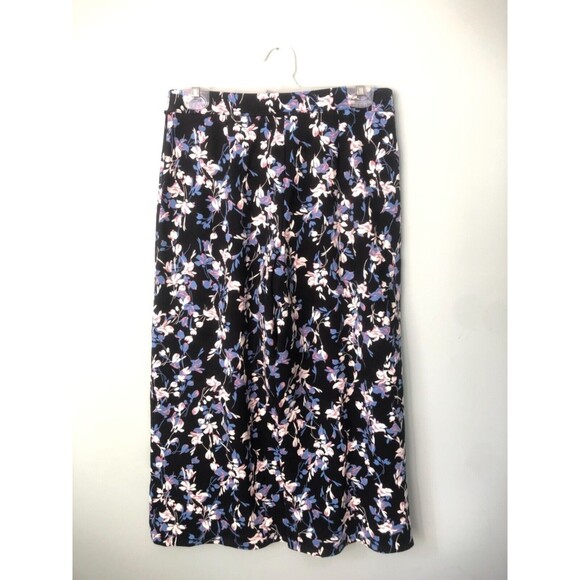 J JILL Wearever Wide Leg Cropped Pull-On Palazzo Pants Stretch High Rise Floral - Picture 3 of 4